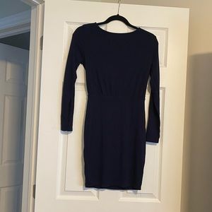 Lulu’s Navy Cotton open back dress